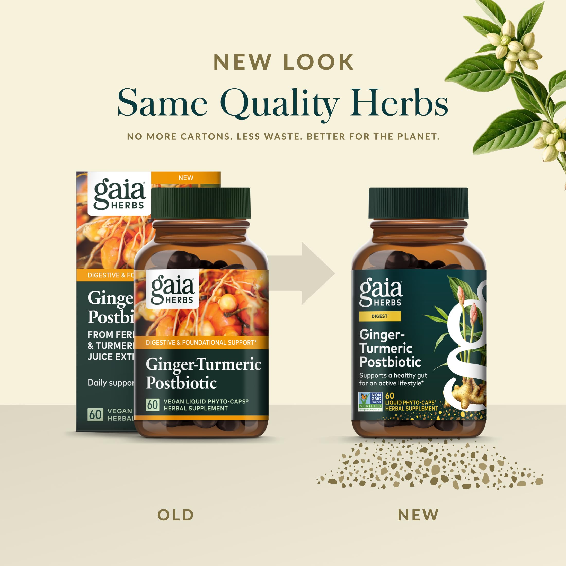 Gaia Herbs Ginger-Turmeric Postbiotic - Healthy Gut Support* - 60 Vegan Liquid Phyto-Caps (30 Servings) - Image 6