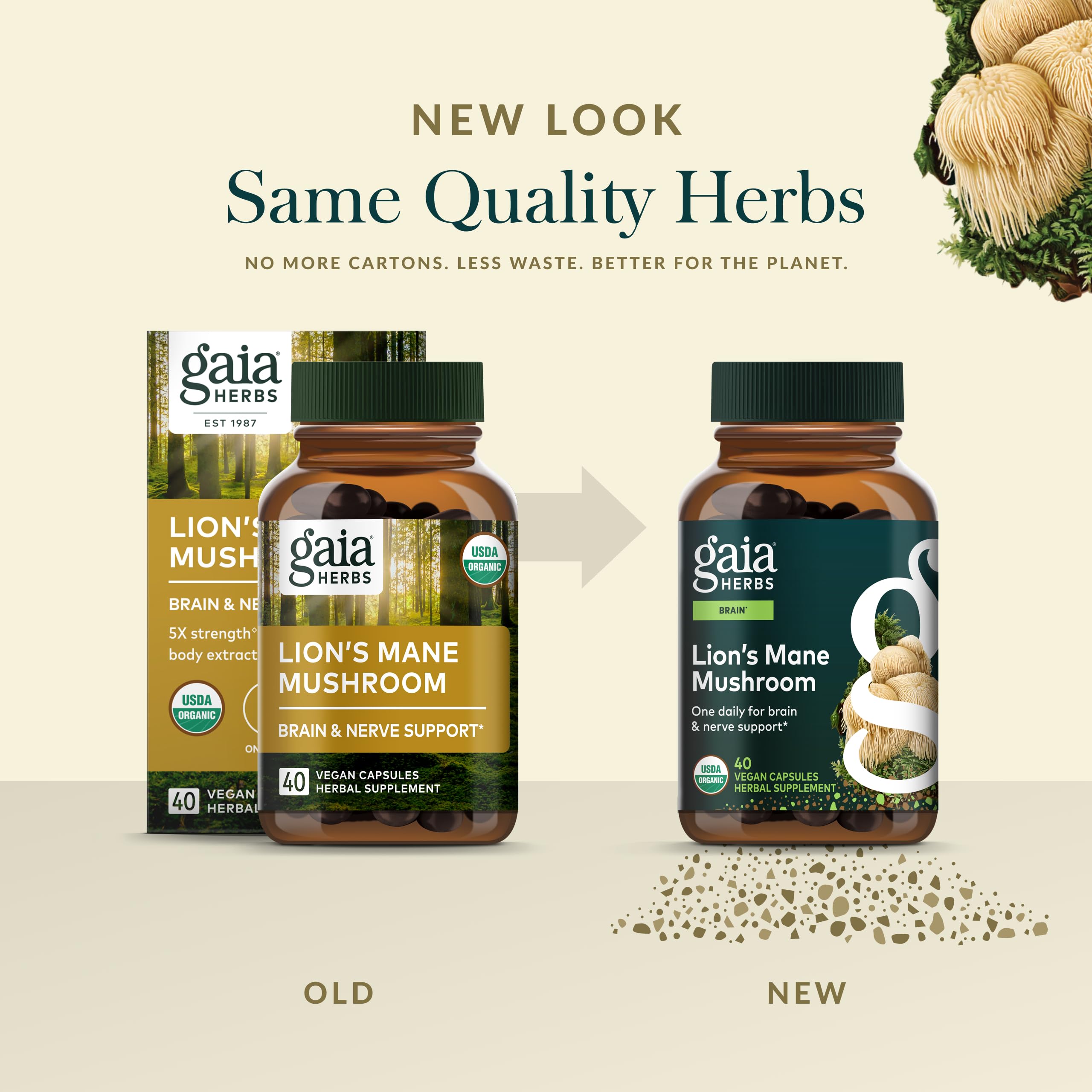Gaia Herbs Lion's Mane Mushroom - Brain Health Support* - 40 Vegan Capsules (40 Servings) - Image 6