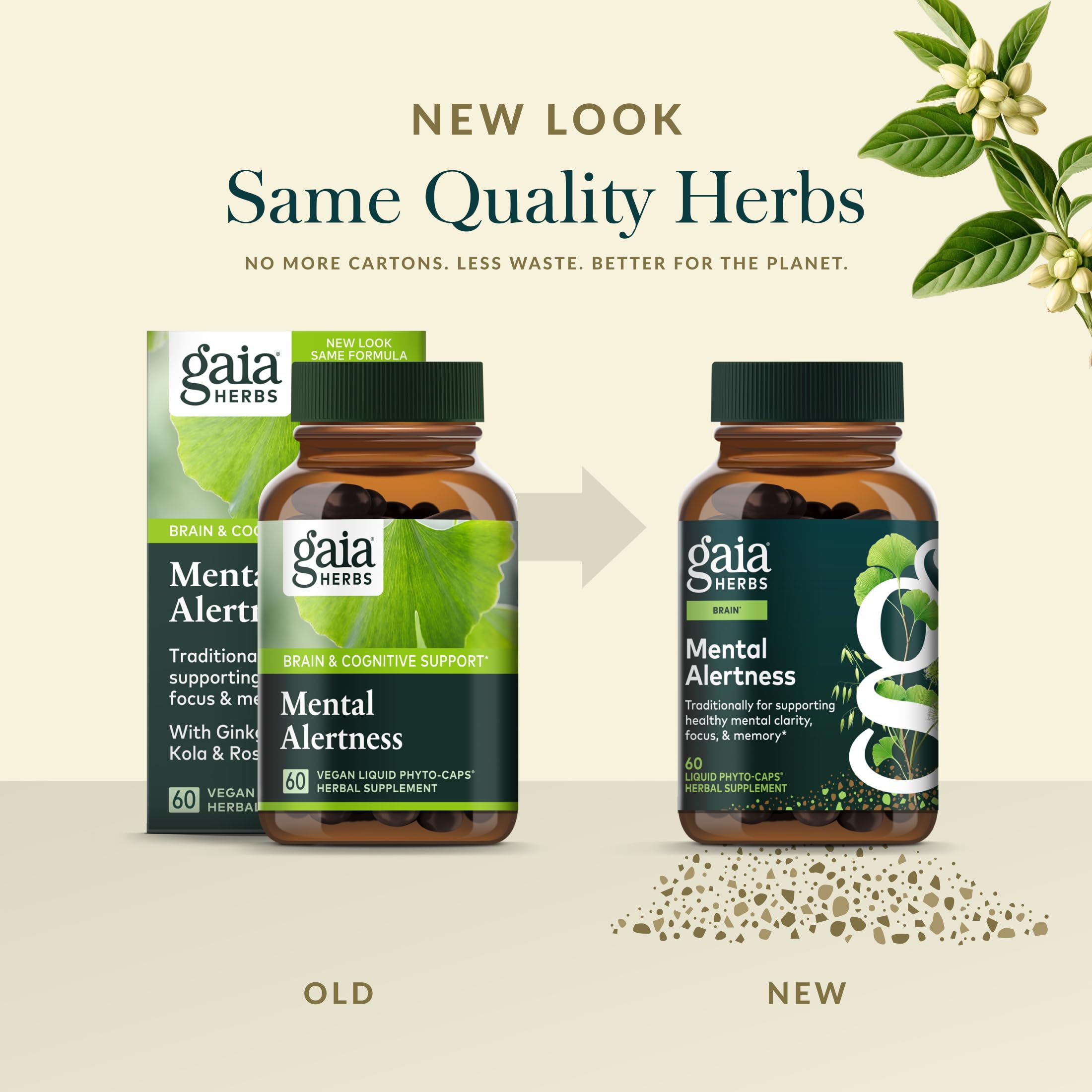 Gaia Herbs Mental Alertness - Brain Support Supplement with Herbs Traditionally Used to Help Support Focus & Memory* - With Eleuthero, Ginkgo Leaf & More - 60 Vegan Liquid Phyto-Capsules (30 Servings) - Image 6